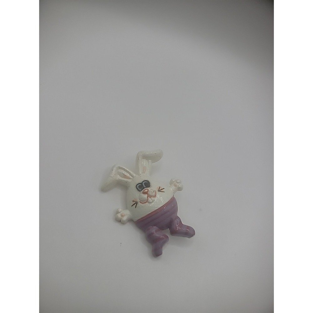 Vintage‎ Easter Egg Rabbit Brooch Pin Womens Kids Purple Jewelry Costume